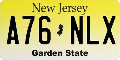 NJ license plate A76NLX