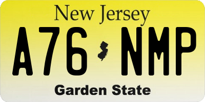 NJ license plate A76NMP