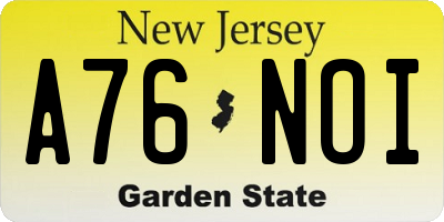 NJ license plate A76NOI