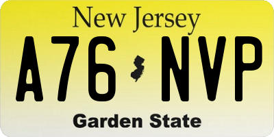 NJ license plate A76NVP