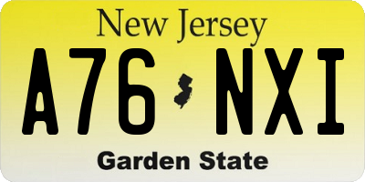NJ license plate A76NXI