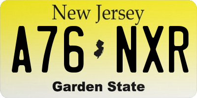 NJ license plate A76NXR