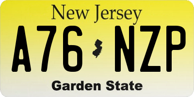 NJ license plate A76NZP