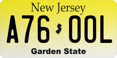 NJ license plate A76OOL