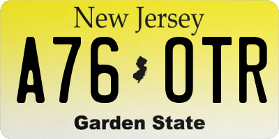 NJ license plate A76OTR