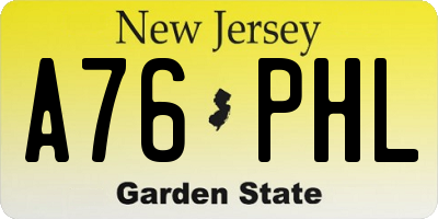 NJ license plate A76PHL