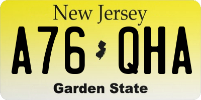 NJ license plate A76QHA