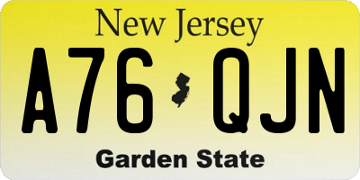 NJ license plate A76QJN