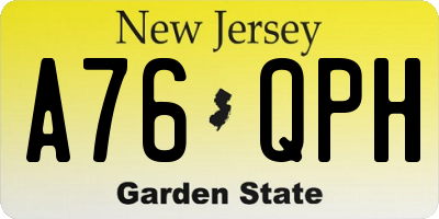 NJ license plate A76QPH