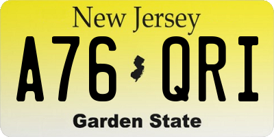 NJ license plate A76QRI