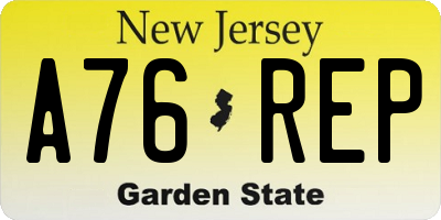 NJ license plate A76REP