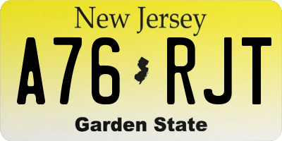 NJ license plate A76RJT