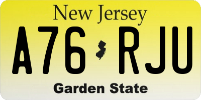 NJ license plate A76RJU