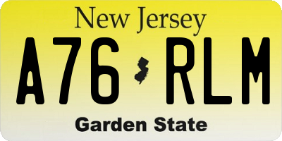 NJ license plate A76RLM