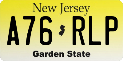 NJ license plate A76RLP