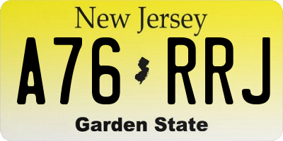 NJ license plate A76RRJ