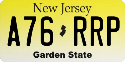 NJ license plate A76RRP