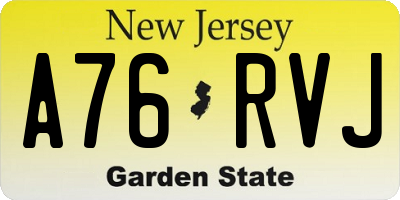 NJ license plate A76RVJ