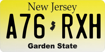 NJ license plate A76RXH