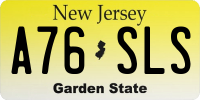 NJ license plate A76SLS