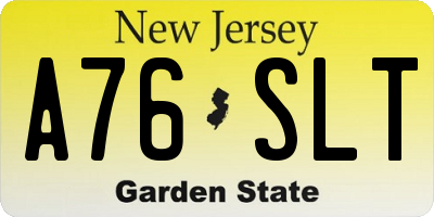 NJ license plate A76SLT