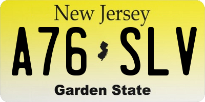 NJ license plate A76SLV