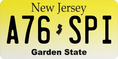 NJ license plate A76SPI