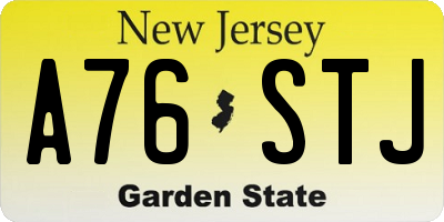 NJ license plate A76STJ