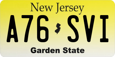 NJ license plate A76SVI