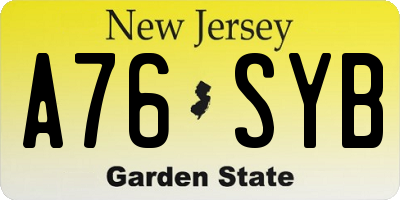 NJ license plate A76SYB