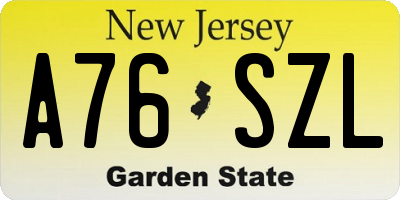 NJ license plate A76SZL