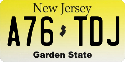 NJ license plate A76TDJ