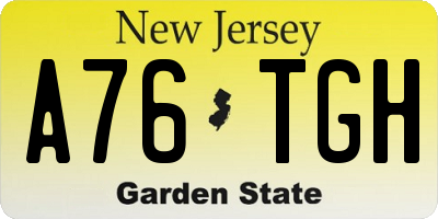 NJ license plate A76TGH