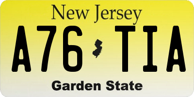NJ license plate A76TIA