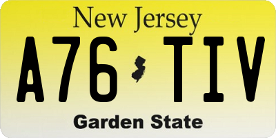 NJ license plate A76TIV