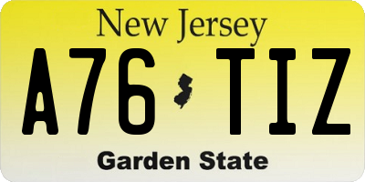 NJ license plate A76TIZ