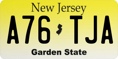 NJ license plate A76TJA
