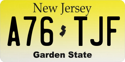 NJ license plate A76TJF