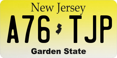 NJ license plate A76TJP