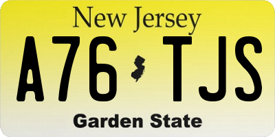 NJ license plate A76TJS