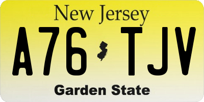 NJ license plate A76TJV