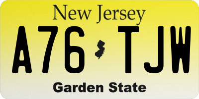 NJ license plate A76TJW