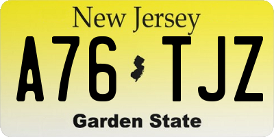 NJ license plate A76TJZ