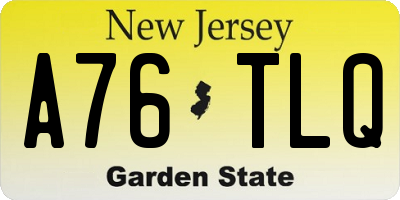 NJ license plate A76TLQ