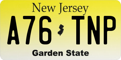 NJ license plate A76TNP