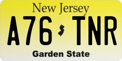NJ license plate A76TNR