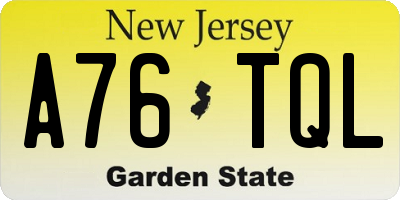NJ license plate A76TQL