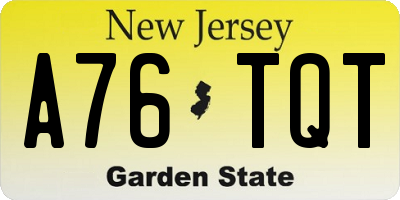 NJ license plate A76TQT