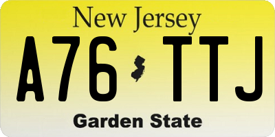NJ license plate A76TTJ