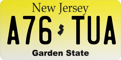 NJ license plate A76TUA